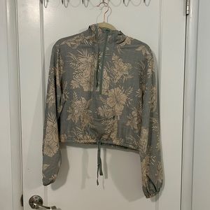 Hurley Green Hawaiian Zip-up Pullover Size Small